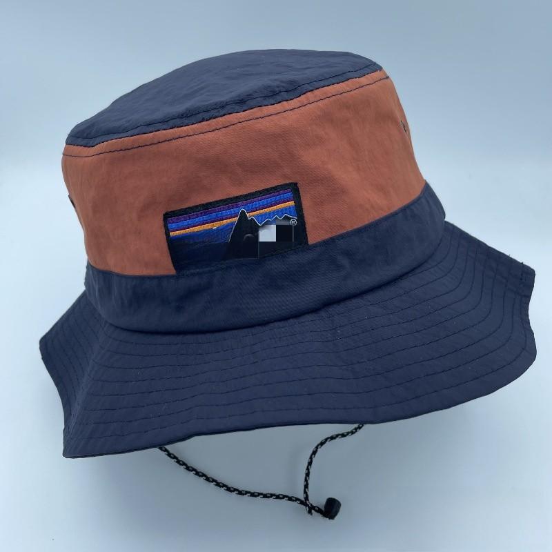 Blocked Color Hat Nylon Wide Brim Fisherman Sunscreen Hat For Casual Summer Wear
