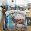 Forest Deer Duvet Cover&Pillowcases,Woodland Animal Print Bedding Set,Cozy Nature Bedroom Decor&Serene Gift for Nature Lovers