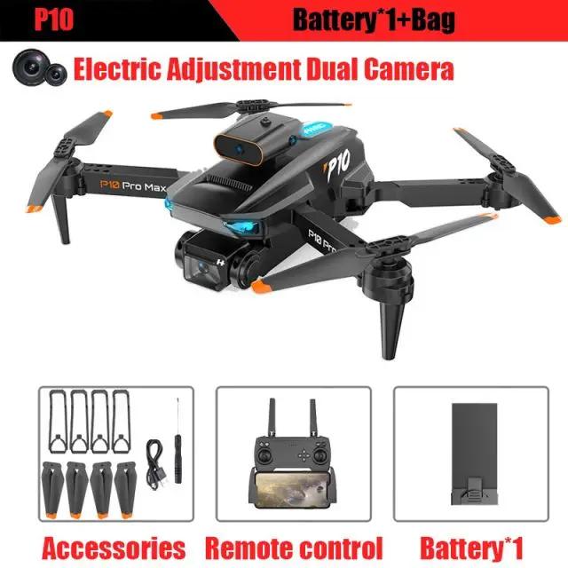 Nuovo P10 Drone ESC HD Camera WiFi FPV Doppio pieghevole Telecomando Quadcopter Altezza Keeper Ostacolo Evitamento Aereo Giocattolo Regalo