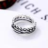 Thai Silver Creative Retro Double Chain 925 Sterling Silver Jewelry Woven Personality Exquisite Opening Rings TYB566