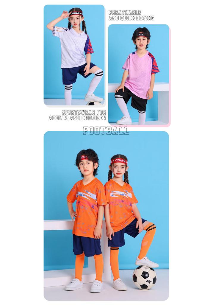 Kids' Quick-Dry Soccer Kit: Boys & Girls Youth Team Training Jersey
