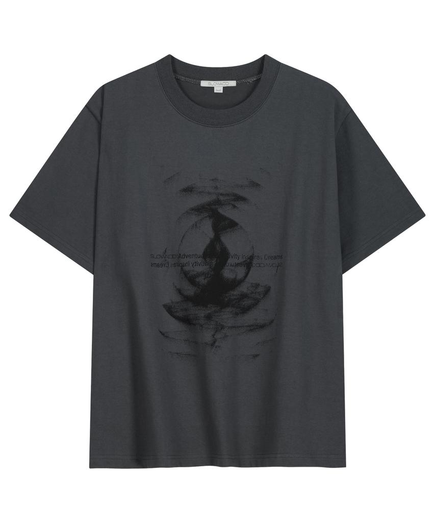 SLOWACID Dune Wave Short Sleeve T-Shirt [Charcoal]