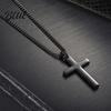 Black Cross Necklace Stainless Steel for Men Women Cuban Link