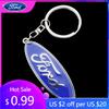 Car Sticker Car Metal Emblem Keychain Zinc Alloy Anti-loss Key Ring For Ford Ranger S-Max Focus Galaxy Mondeo Transit Tourneo Cu