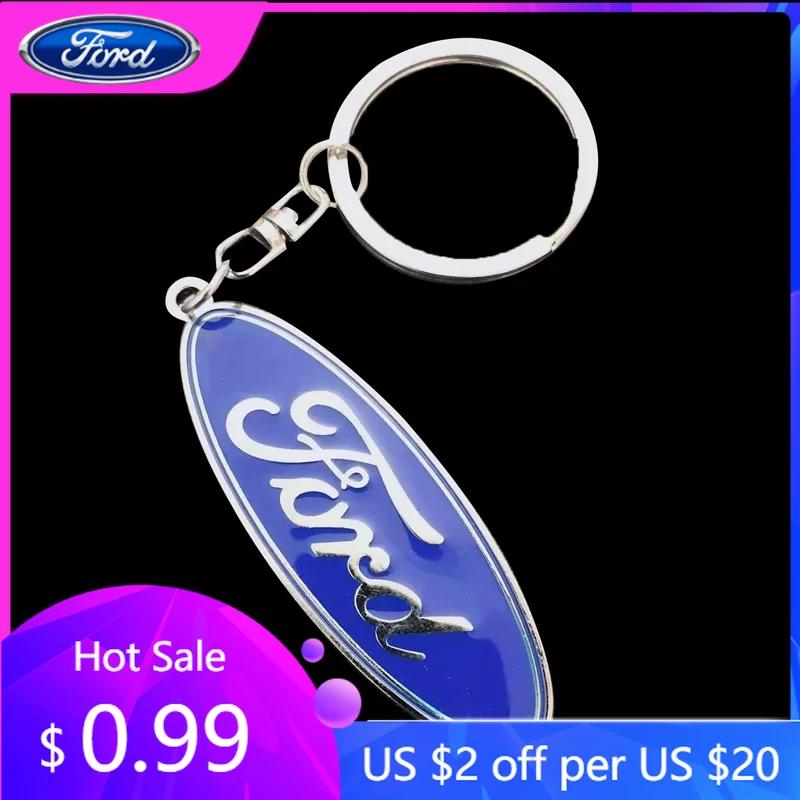 Car Sticker Car Metal Emblem Keychain Zinc Alloy Anti-loss Key Ring For Ford Ranger S-Max Focus Galaxy Mondeo Transit Tourneo Cu