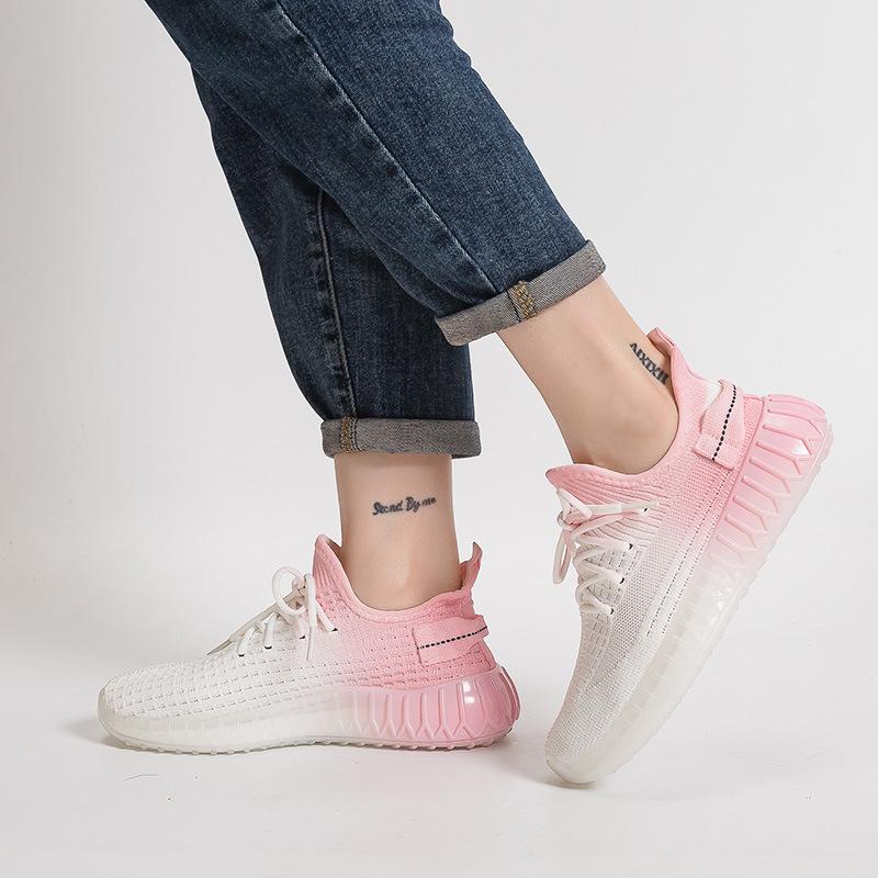 ins Korean version of popcorn fly-woven women's shoes spring new breathable sports shoes breathable couple coconut shoes women 355