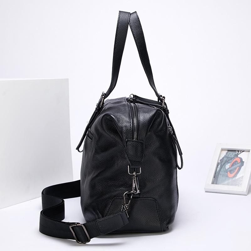 Cross-border new large-capacity travel bag, genuine leather fashion soft leather casual shoulder handbag, cowhide BD bag