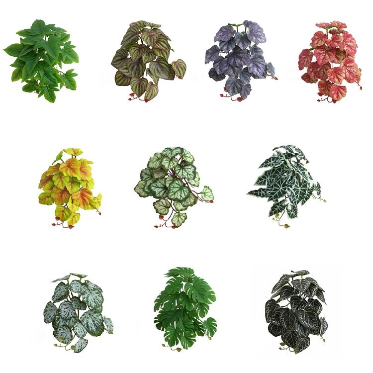 Artificial Amphibian Plants Terrarium Leaves Habitat Decor for Iguana for Turtle