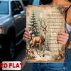 Vintage Christmas Music Sheet Wall Decor: 8x12in Iron Deer & Snowflake Sign, Easy To Hang