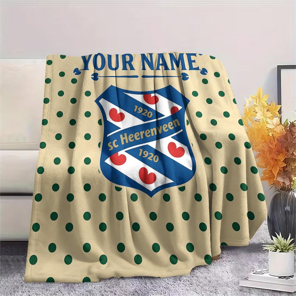 Custom Name SC Heerenveen Flannel Blanket, High quality Comfortable for All Seasons, Home Decor, Warmth and Comfort
