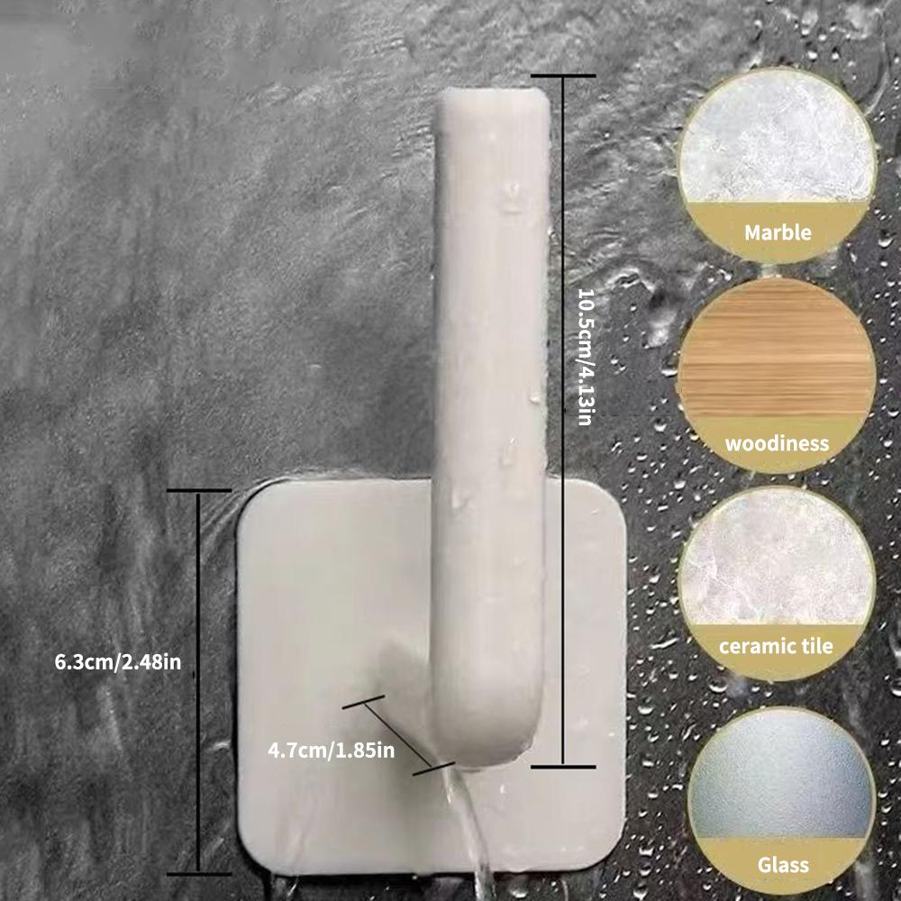 2Pcs No Hole Multifunctional Hooks Lazy Rag Hangers Kitchen Wall Mounted Paper Towel Organiser