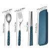 New 3Pcs Chopsticks Spoons Forks Sets Of Stainless Steel Portable Tableware Reusable Travel Picnic Cutlery With Box