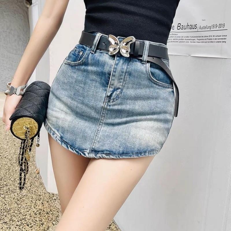 Trendy Millennial Punk Metal Buckle Butterfly Belt In Elegant Silver And Various Hues