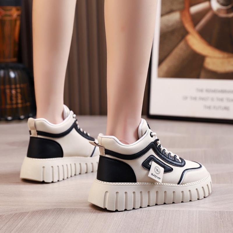 Trendy High Top Dad Shoes 2024 Autumn Women's Thick Sole Anti Slip Versatile Casual Daily Sports Board Shoes Platform Sneakers