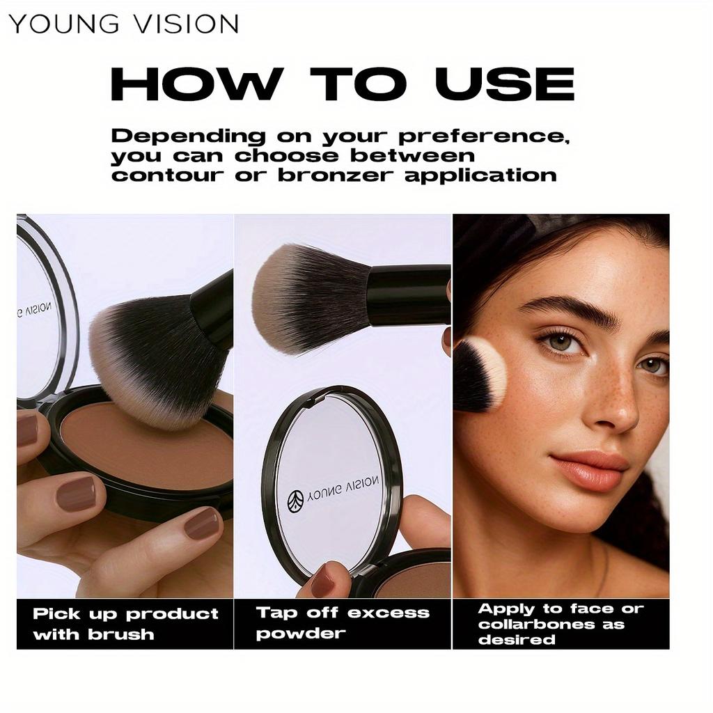 YOUNG VISION Matte Bronzer 5-in-1 Makeup Palette, Contour Powder Long-Lasting Oil Control, 6 Shades Waterproof & Sweat-Proof