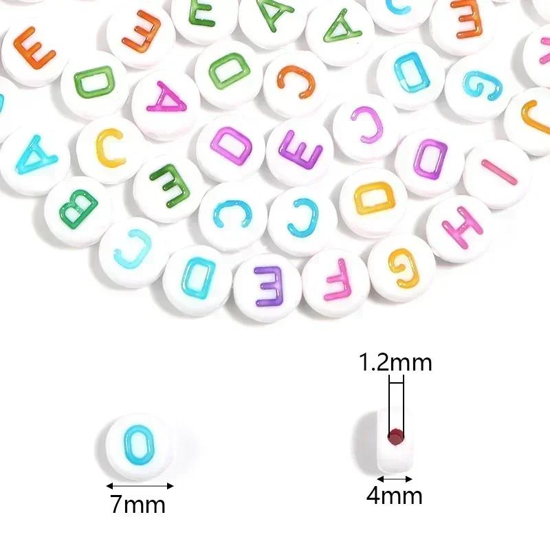 Acrylic A-Z 26 Letter Round Beads Colorful Alphabet Loose Spacer Beads For Jewelry Making Diy Bracelet Necklace Accessories