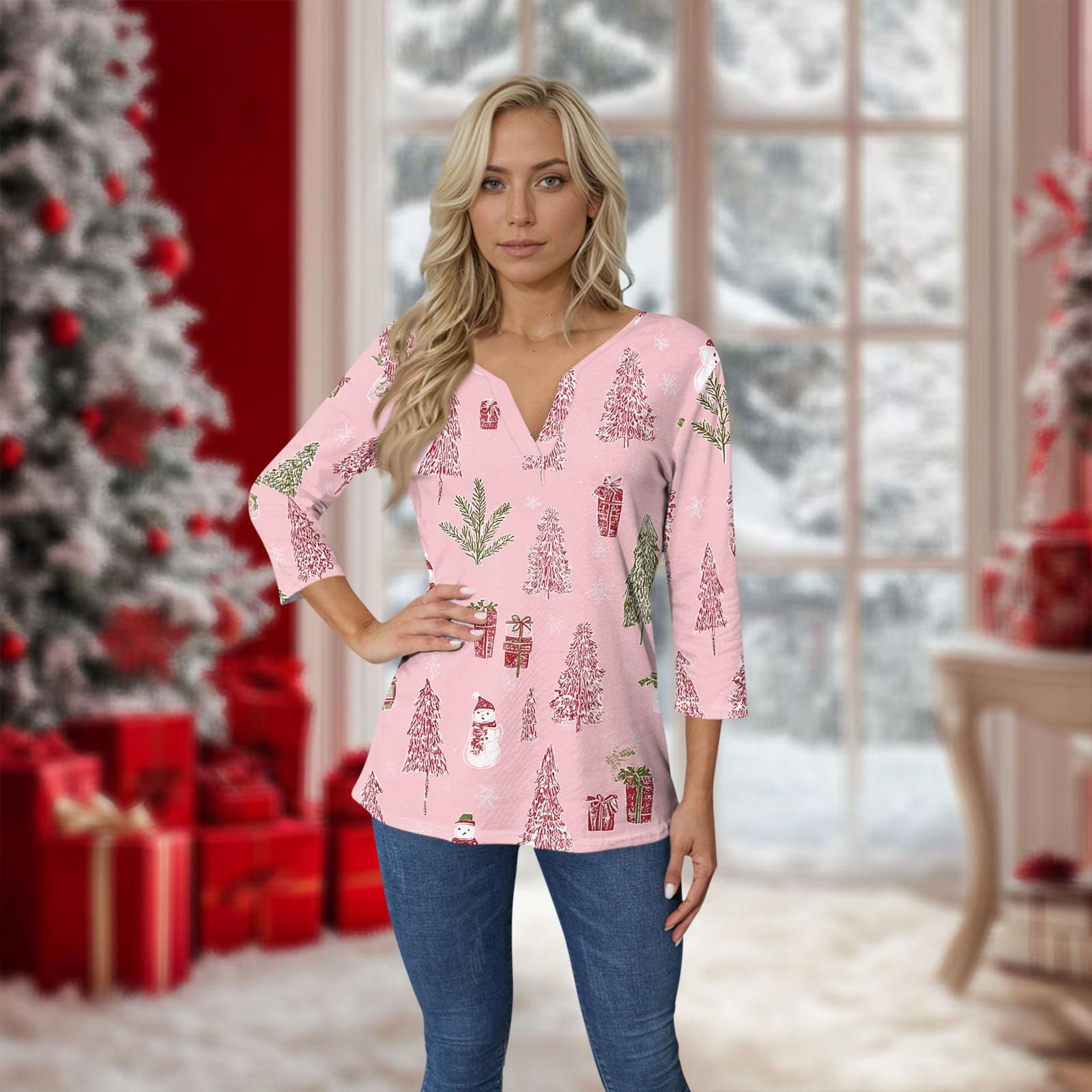 

Женская футболка с воротником-стойкой и рукавами 3/4 с принтом M красный