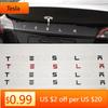 Car Sticker Tesla 3D ABS Letters Tesla Logo Carbon Chrome Black Red Badge Car Rear Trunk Stickers For Tesla Model 3 Y X S Back D