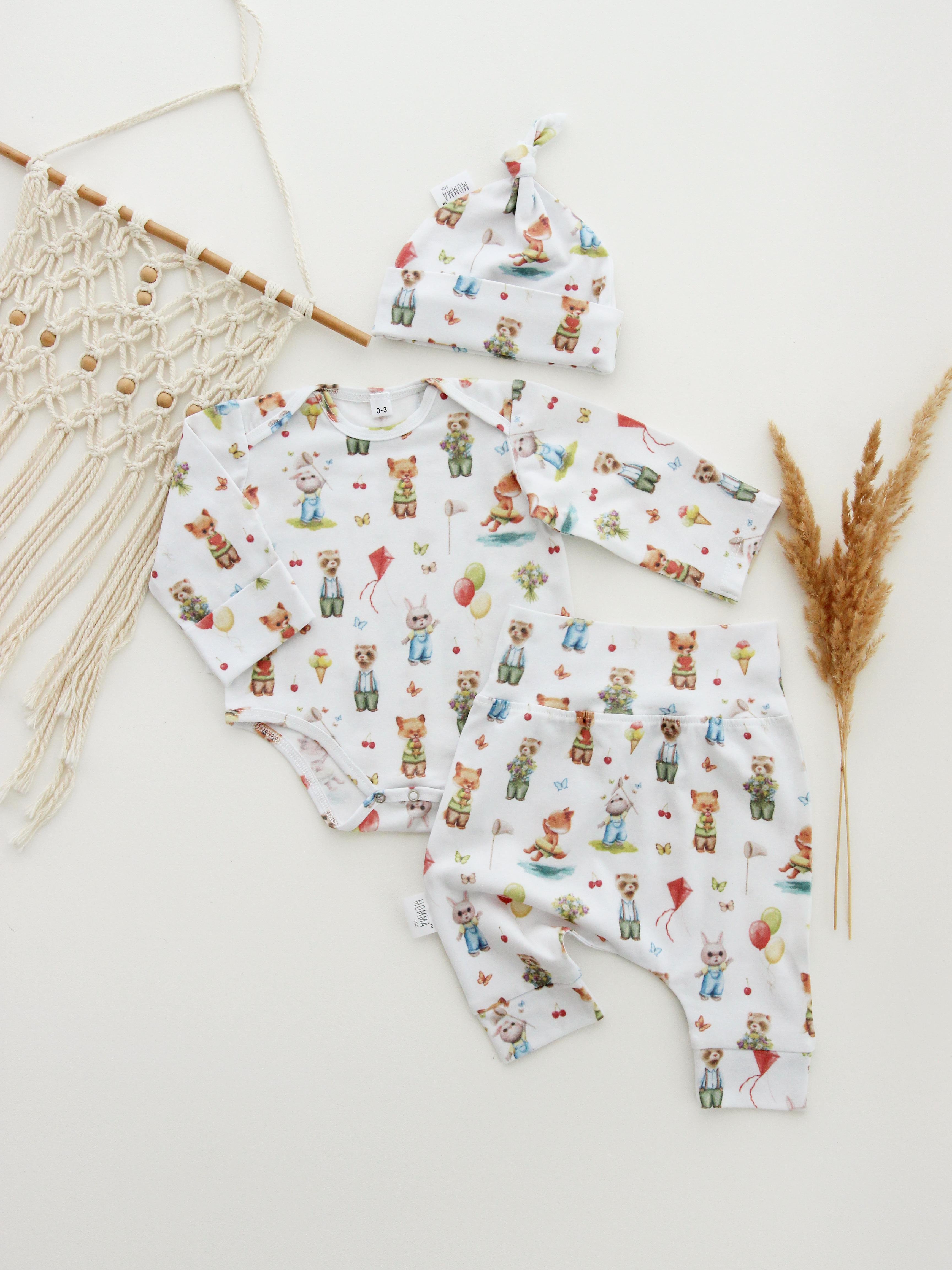 

Боді, штанці, шапочка для малюка 680-740mm