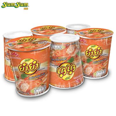 Yum Yum Cup TemTem, Tom Yum Kung Creamy Flavor, 60 g, 6 τμχ - Thai Instant Noodle