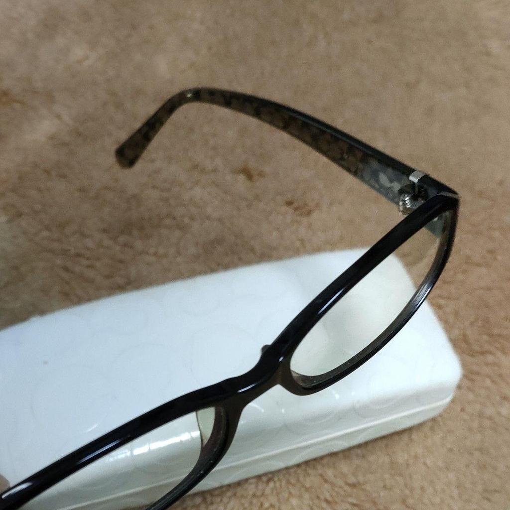 Used COACH CHARLOTTE (769AF) BLACK 001 Sunglasses Signature Pattern