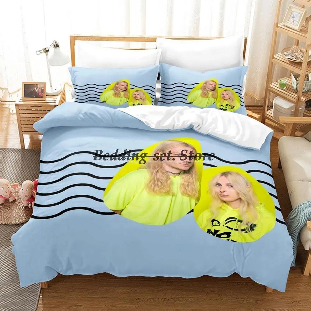 Conjunto de Cama 100 Gecs Solteiro Twin Completo Queen King Size Conjunto de Cama Aldulto Criança Quarto Conjuntos de Capa de Edredom Estampa 3D Conjunto de Lençol de Cama Anime