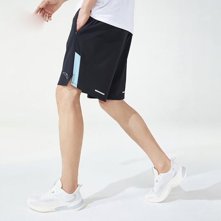 Anta Running Series Logo Mid-Waist Straight-Leg Casual Shorts Men Bottoms Sky-Smoke-Blue 152325505-1