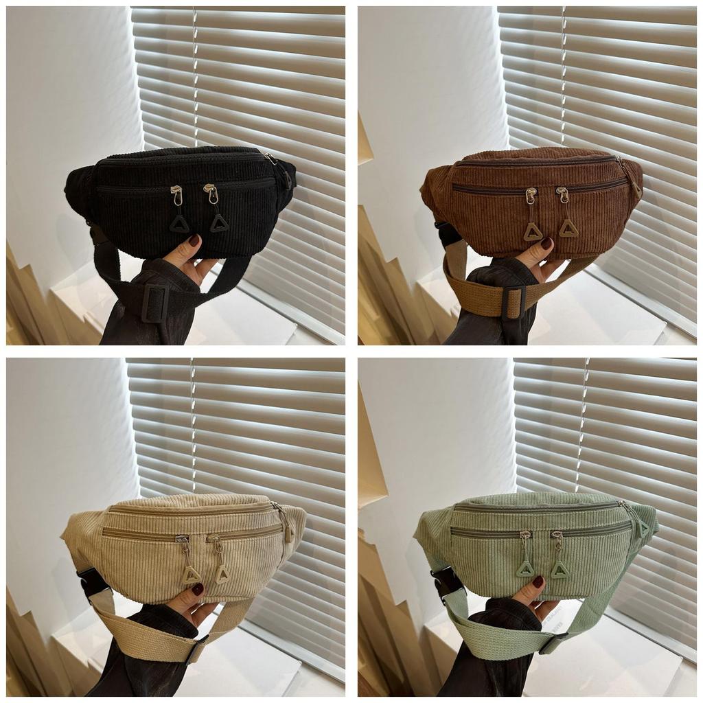 Minimalist Black Fashion Waist Bag With Polyester Material For Casual Streetwear