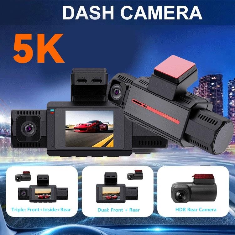 CPT 3 Channel 4K Dash Cam GPS Speed Night Vision Auto Driver Recorder 5G WiFi Super Capacitor 1 Year Warranty