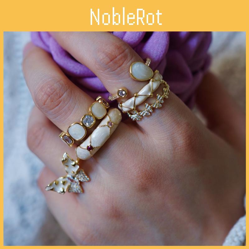 Trendy Adjustable French Style Enamel Zircon Drip Ring For Fashionable Womens Accessory