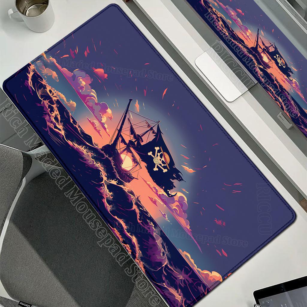 Large Desk Mat XXL Pirate ship Mousepad Anime Mouse Pad One Piece Pc Accessories Gamer Keyboard Xxl Gaming Rubber Extended Mats