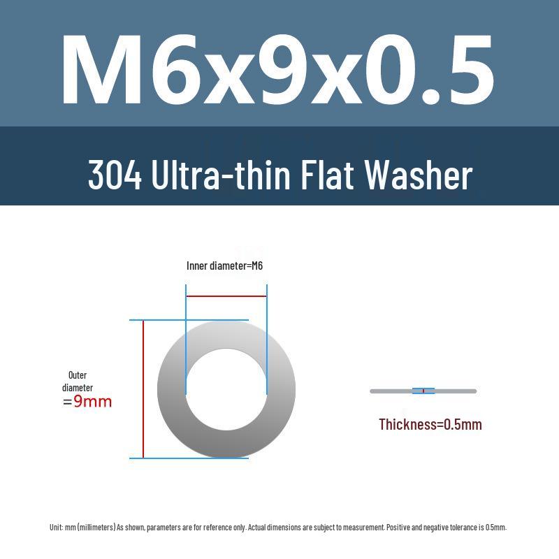 Yigu 304 Stainless Steel Flat Washer Shim Ring (Sizes M3, M4, M5, M8)