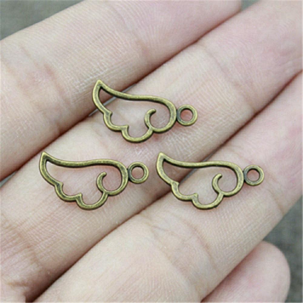Small Angel Wings Charms Pendant Female Jewellery Bulk Ethnic Art Supplies