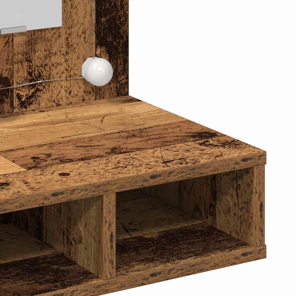 Mirror Cabinet Rustic Wood Look 60 X 31.5 X 62 Cm Engineered Wood