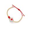 Stilvolles buntes Kruzifix und Herz-Anhänger-Armband Verstellbare Handgelenkkette Für den täglichen Gebrauch Perfektes Geschenk für Frauen