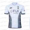 Fiji 7s Rugby Away Jersey, White Tribal 3D Printed Pattern, Breathable Quick Drying Jersey, Family and Parent-child Outfit