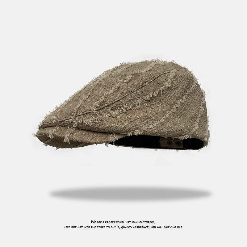 British Beret Women's Autumn and Winter Retro Front and Back Versatile Newsboy Hat Literary Painter Hat Suede Forward Hat