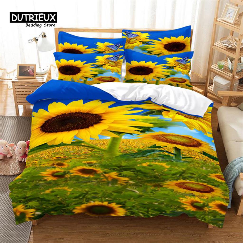 Rose Garden Duvet Cover Set, Fashion Bedding Set, Soft Comfortable Breathable Duvet Cover, For Bedroom Guest Room Decor
