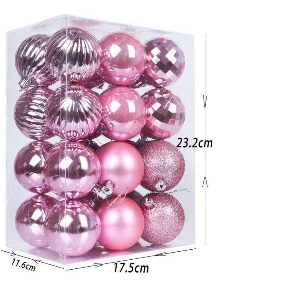 24PCS 11 Colors Christmas Ball Set Plastic Xmas Baubles High-quality Christmas Tree Balls  Home