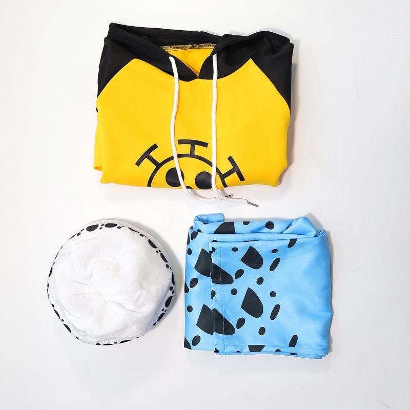 One Piece Trafalgar Law Cosplay Costume Trafalgar Law Hoodie Set Cosplay Clothing Factory Complete Set (Sweatshirt + Pants + Hat) S