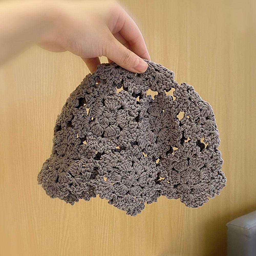 Flowers Beret Cap Lace Skullies Hat Breathable Knitted Hat  for Women