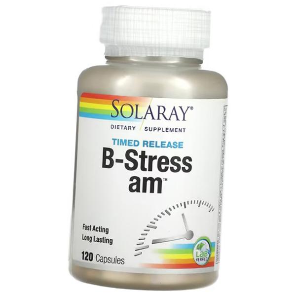 Витамины от стресса, Timed Release B-Stress AM, Solaray  120капс (36411097)