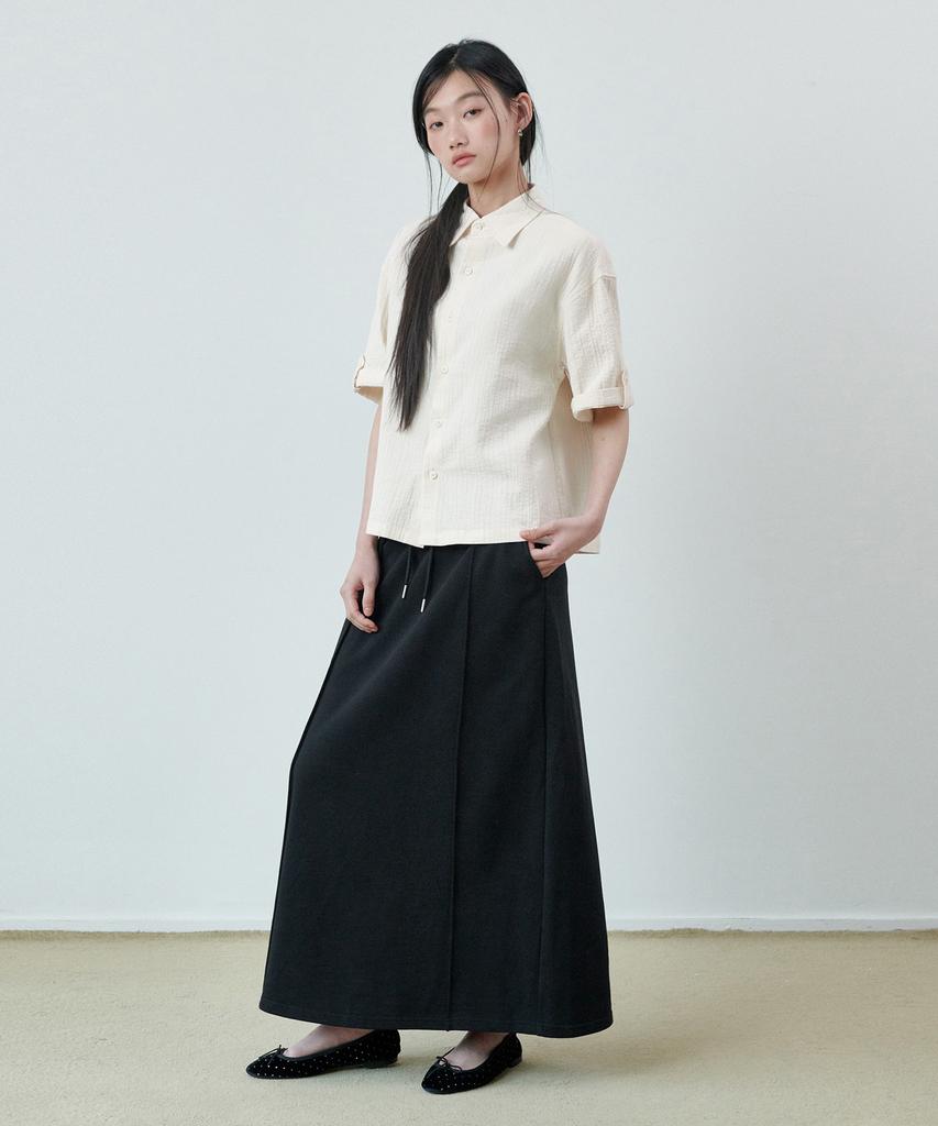 GLW [W] Sweat Long Skirt Black