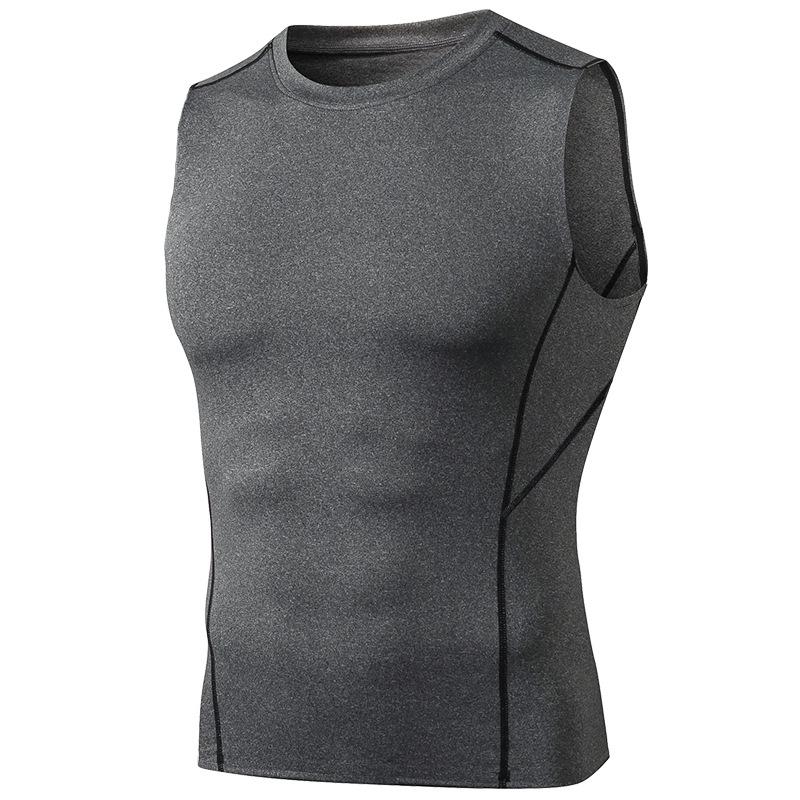 Men's PRO Fitness Compression Tank Top - High Elasticity, Sweat-Wicking, Quick-Drying, Sleeveless Round Neck Shirt