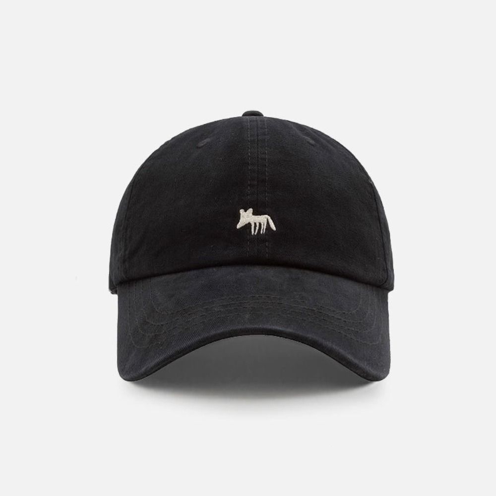 Embroidered Canvas Baseball Hat Animals Sun Hat Versatile Embroidery Baseball Cap  Girl