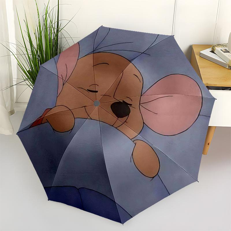 

Winnie and friends Themed Travel Umbrella-8 Ribs Automatic Opening and Closing, Portable Folding Design, Compact and Stylish Umbrella