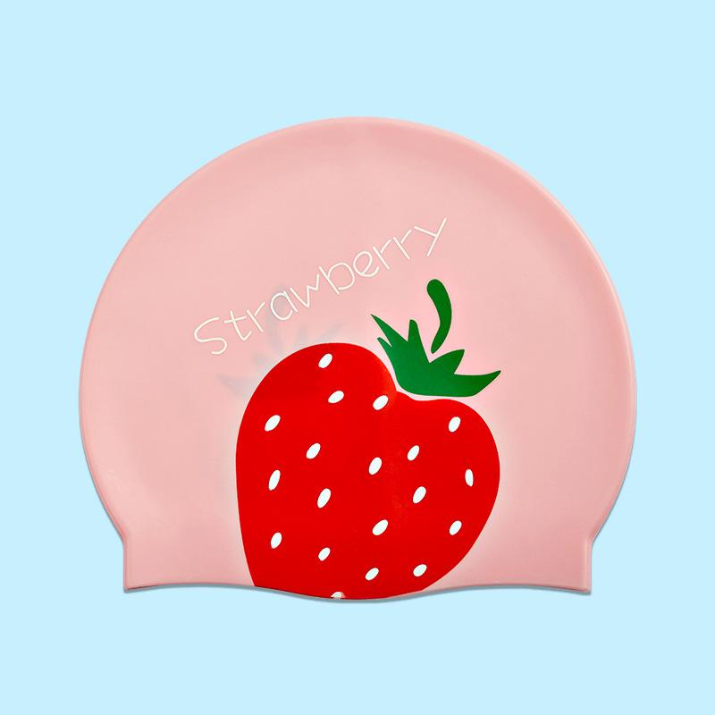 Large Swimming Caps Kids Ear Protection Long Hair Waterproof Silicone Swim Cap Swimming Hats Carton Print Swimming Accessories
