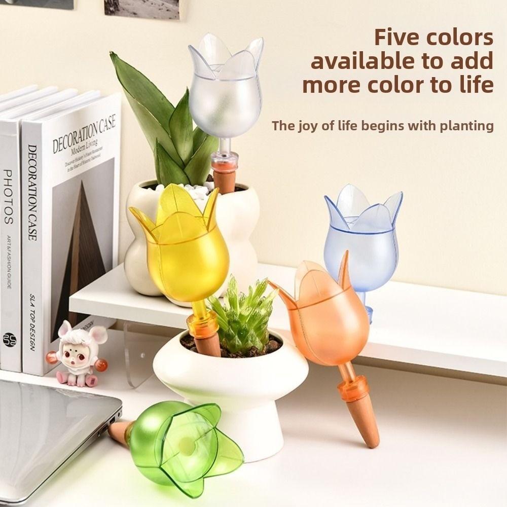 Clear Plant Automatic Watering System Balls Tulip Shape Self Watering Globes Plant Waterer