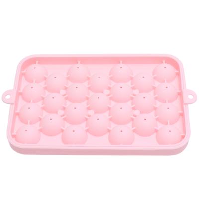 25 Grid Ice Cube Tray Easy Release Silicone Ice Ball Maker Mold Mini Round Ice Sphere Tray with Lid