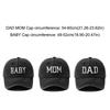 Cotton Parent-child Baseball Hats Vintage Outdoor Sunscreen Hats DAD MOM BABY Embroidery Caps